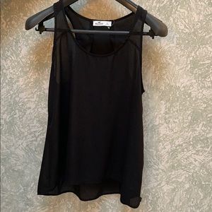 Hollister black sleeveless sheet blouse